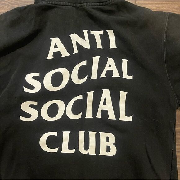 Anti Social Social Club Black Sweatshirt White writing size Medium! - Picture 5 of 5